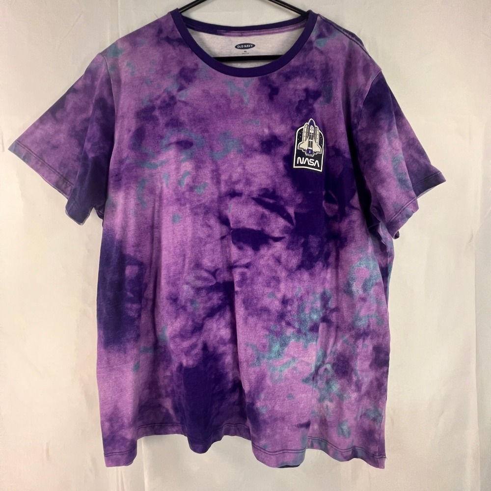 Old Navy NASA Space Shuttle Tie Dye T-Shirt Purple XXL Mens USA Graphic Tee - Picture 6 of 7